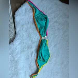 Kulani Kinis Teal and Orange Bikini Top